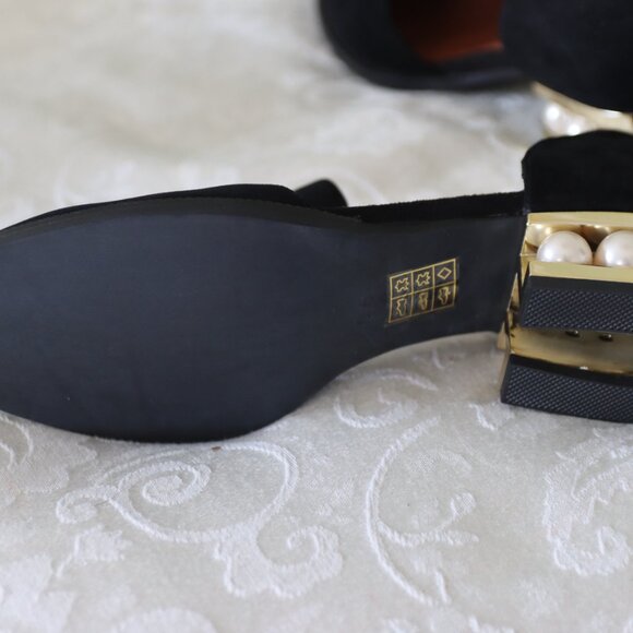 Jeffery Campbell Civil MP Black Suede Gold Pearl Size 9.5 - Picture 8 of 13
